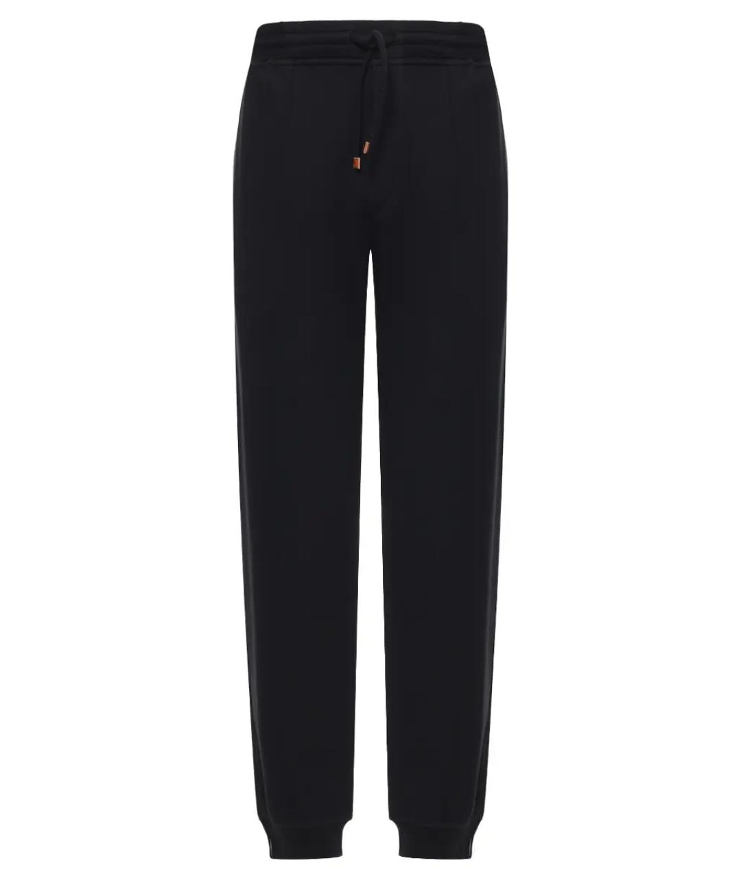 BRUNELLO CUCINELLI Черные хлопковые повседневные брюки, фото 1