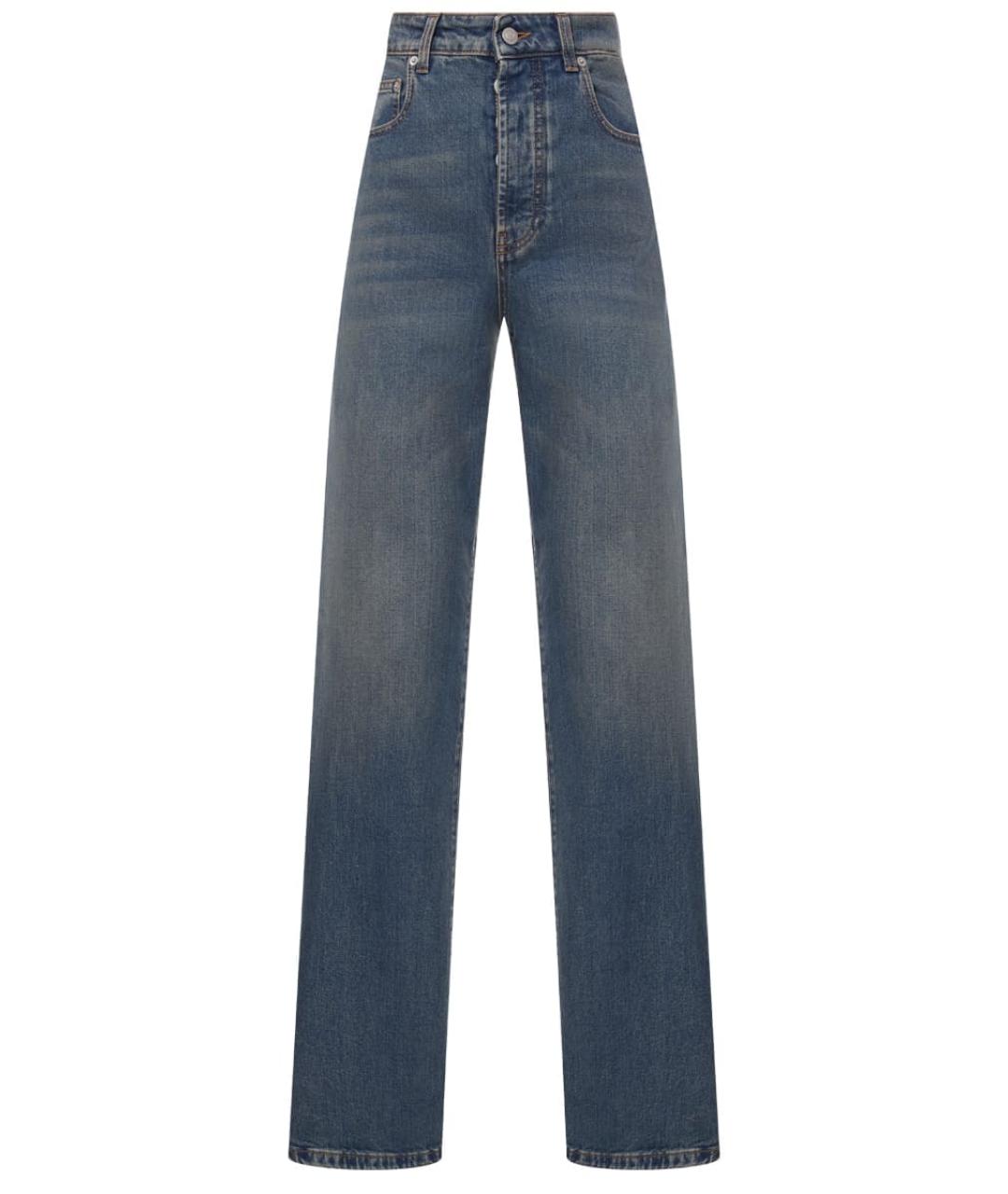FABIANA FILIPPI Синие хлопковые прямые джинсы, фото 1