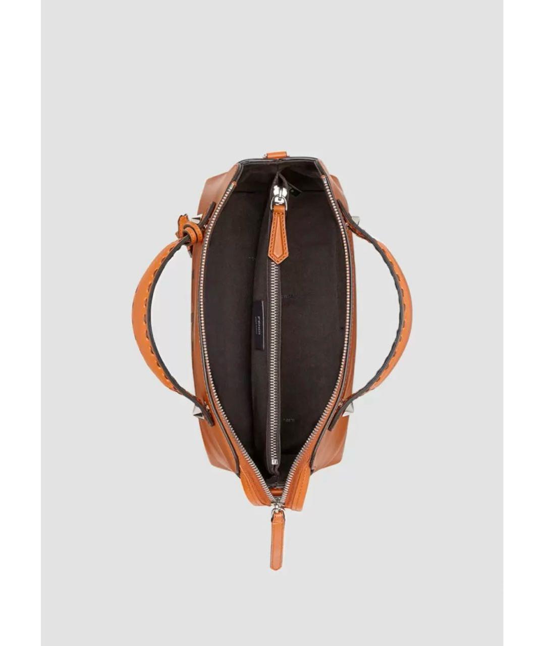 FENDI Коричневая кожаная сумка через плечо, фото 4