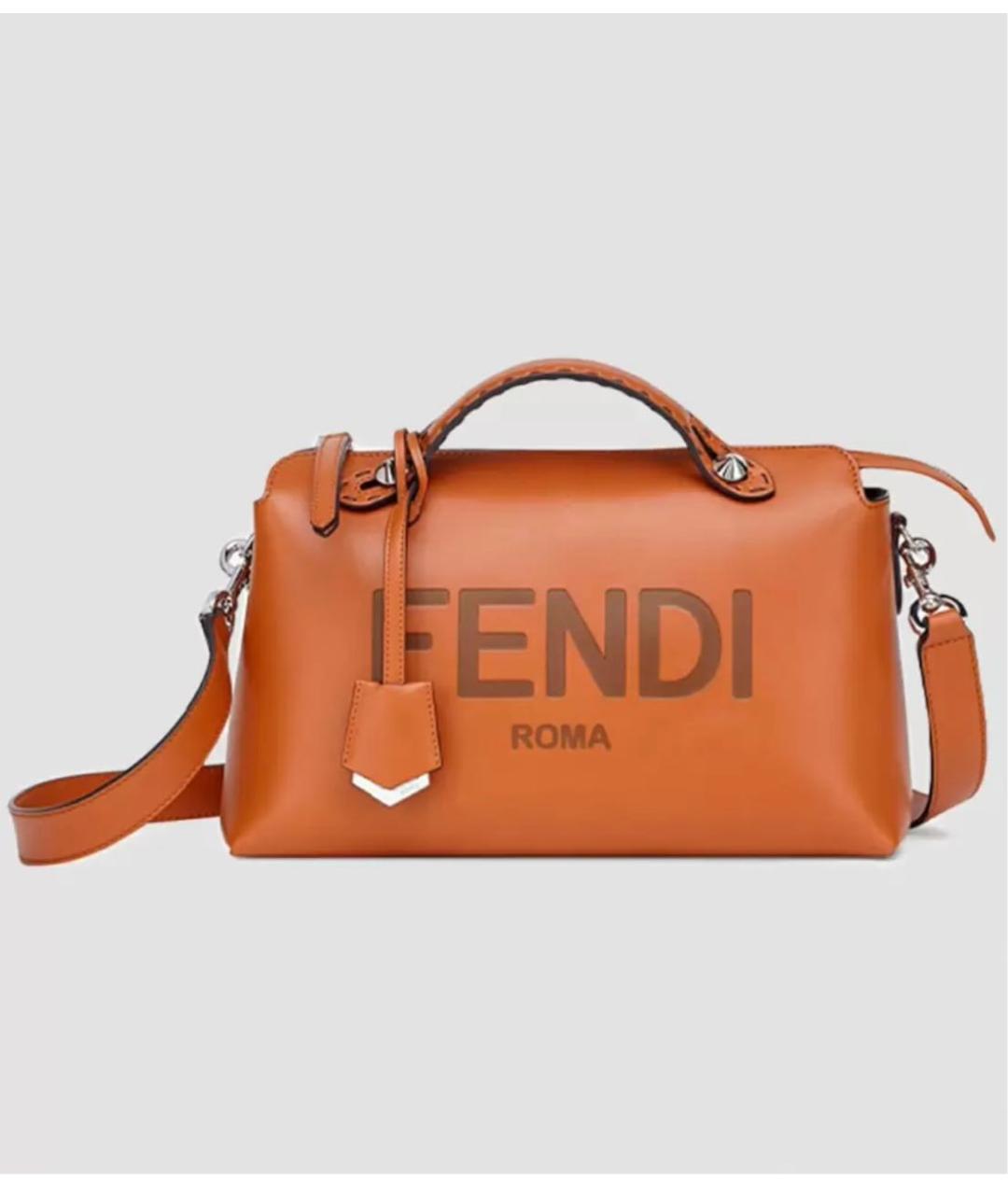 FENDI Коричневая кожаная сумка через плечо, фото 8