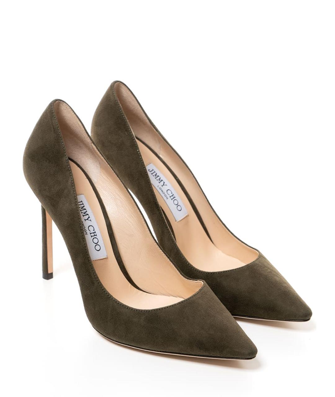 JIMMY CHOO Зеленые замшевые туфли, фото 2