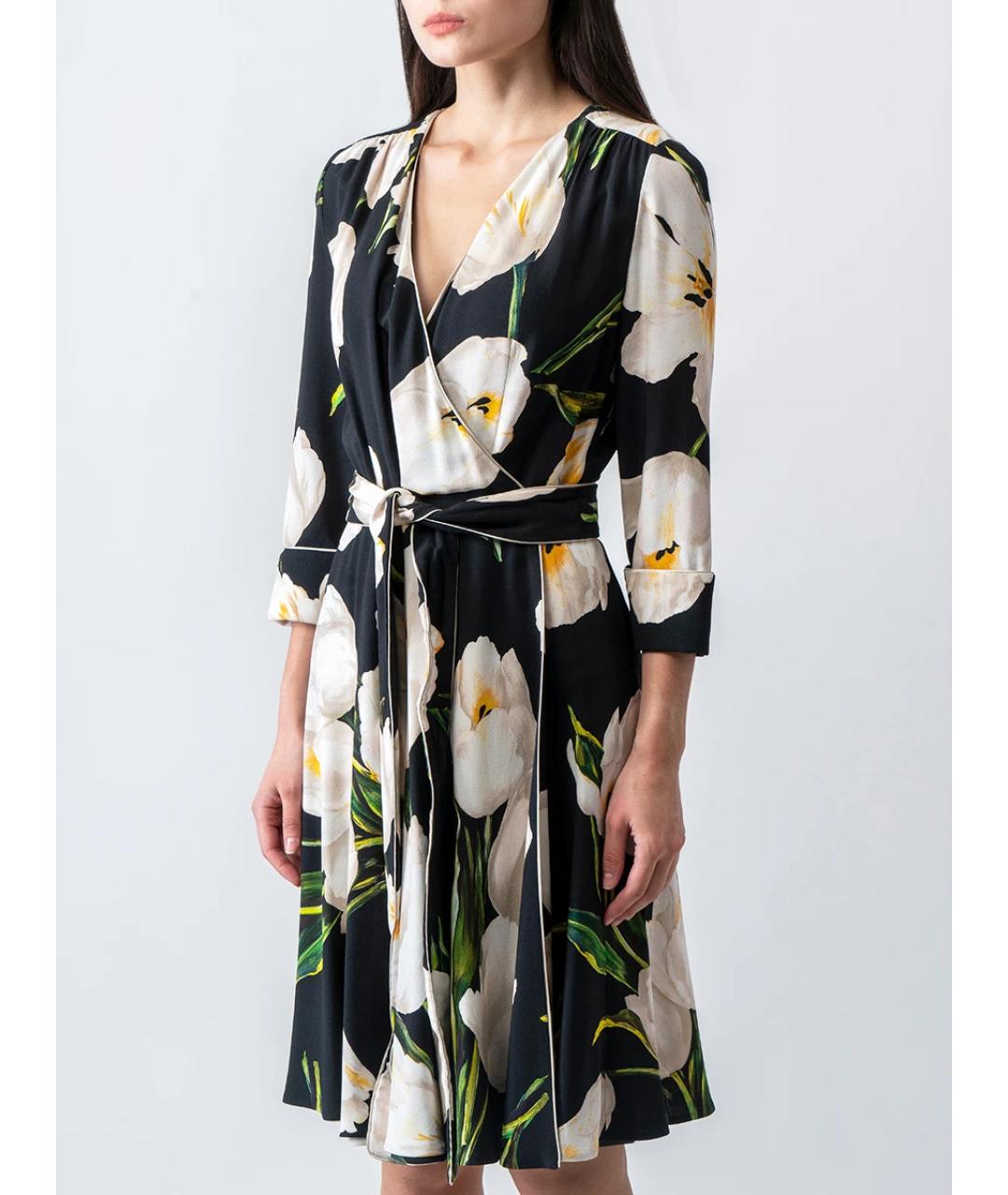 DOLCE&GABBANA Черное вискозное повседневное платье, фото 2