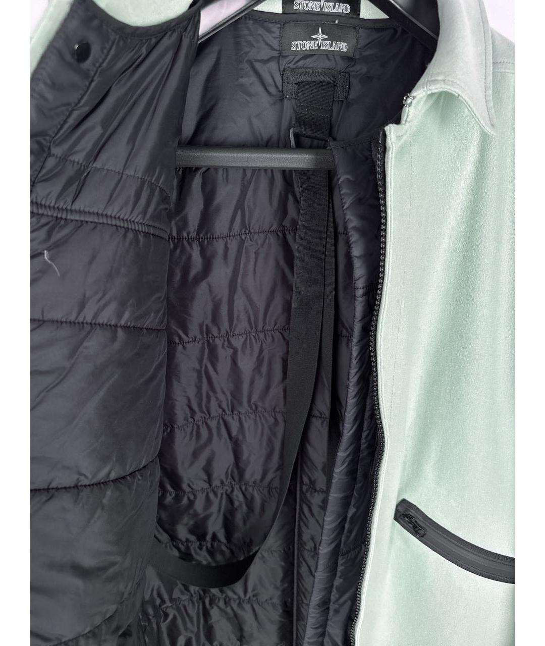 STONE ISLAND Бирюзовое шерстяное пальто, фото 6
