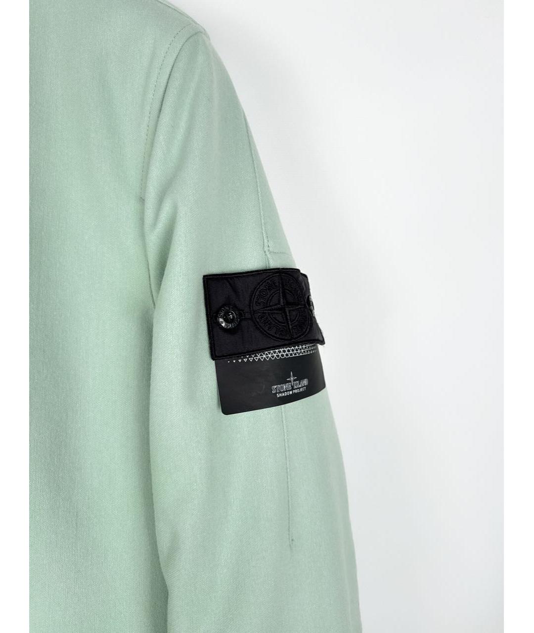 STONE ISLAND Бирюзовое шерстяное пальто, фото 4