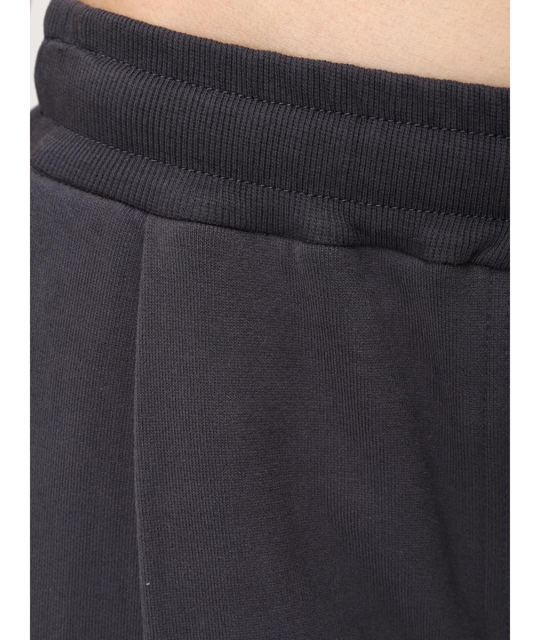 BRUNELLO CUCINELLI Антрацитовые хлопковые брюки широкие, фото 6