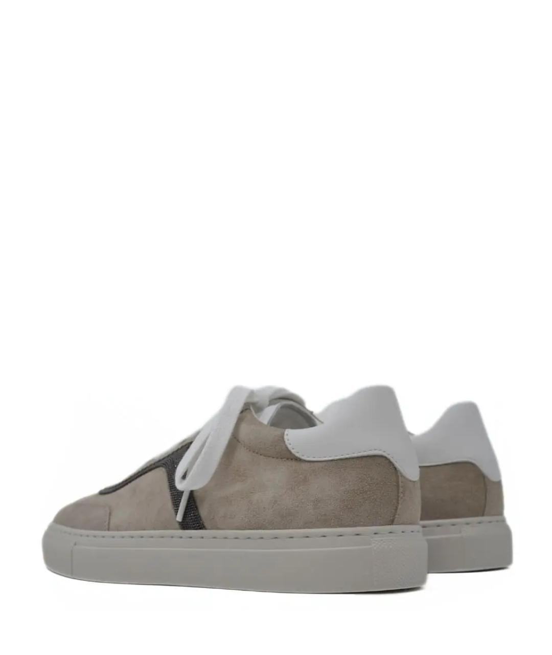 BRUNELLO CUCINELLI Бежевые замшевые кеды, фото 4