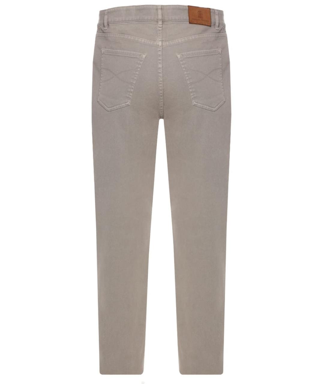 BRUNELLO CUCINELLI Хаки хлопковые прямые джинсы, фото 2