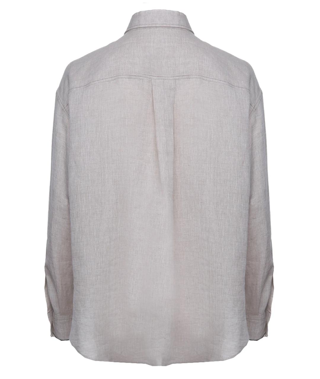 BRUNELLO CUCINELLI Бежевая льняная рубашка, фото 2