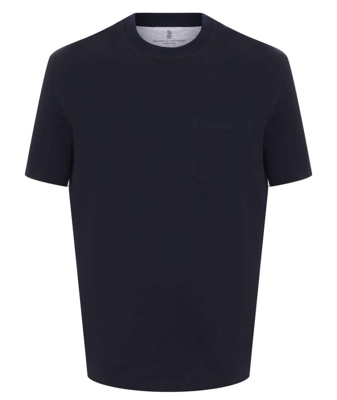 BRUNELLO CUCINELLI Синяя хлопковая футболка, фото 1