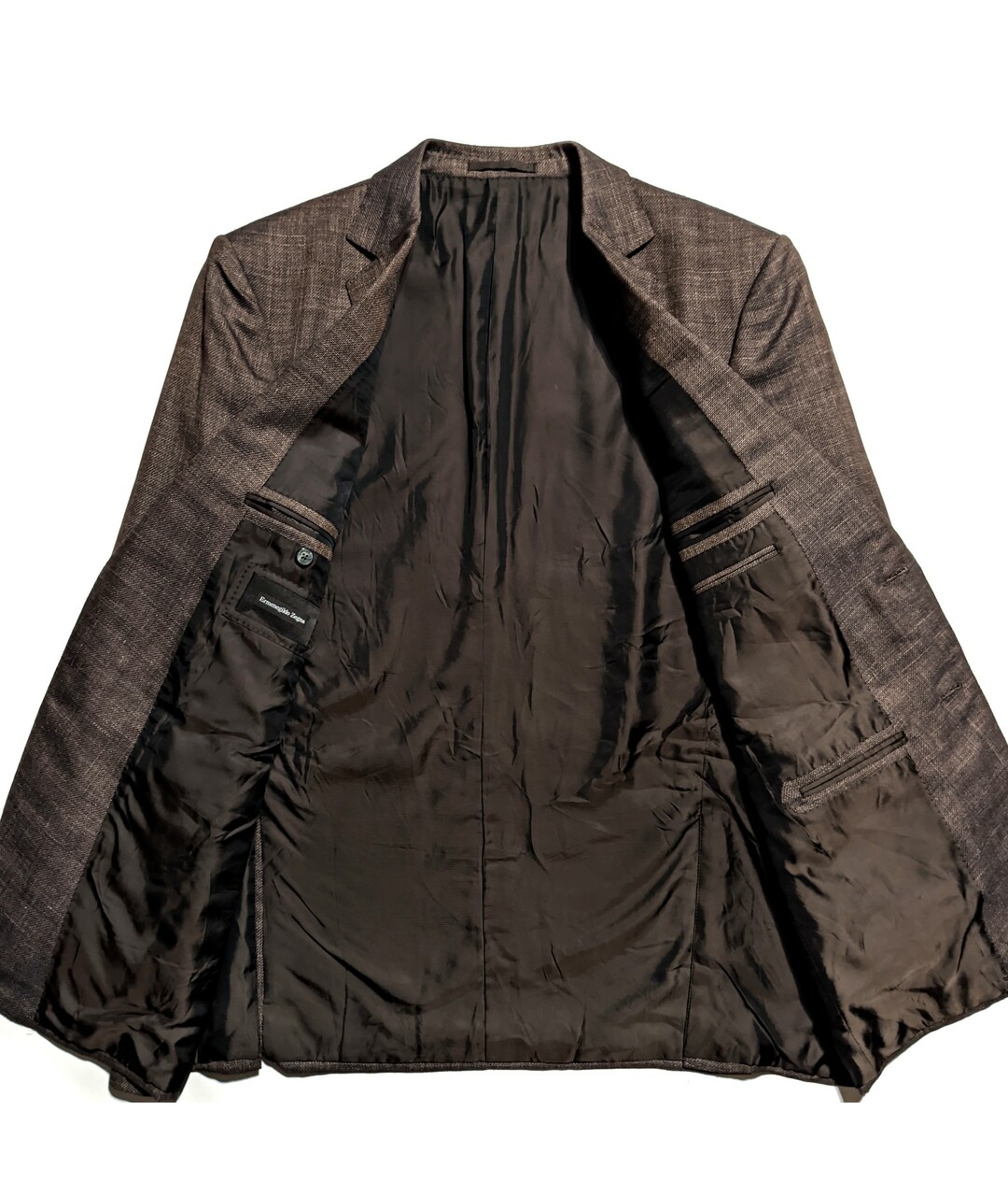 ZEGNA Коричневый шерстяной пиджак, фото 2