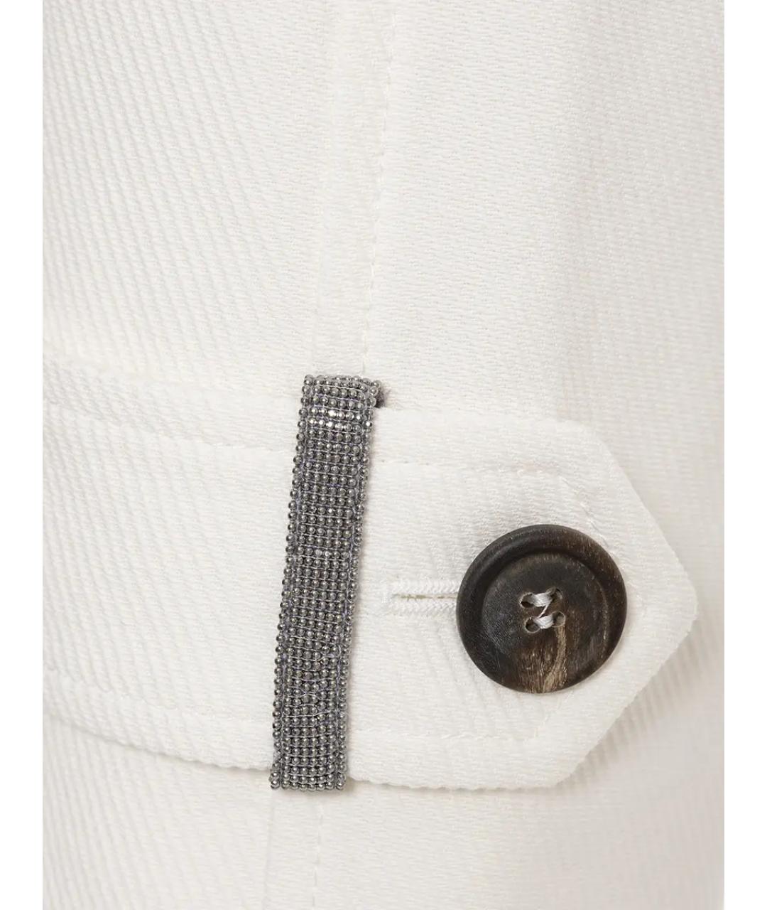 BRUNELLO CUCINELLI Белый хлопковый жакет/пиджак, фото 3