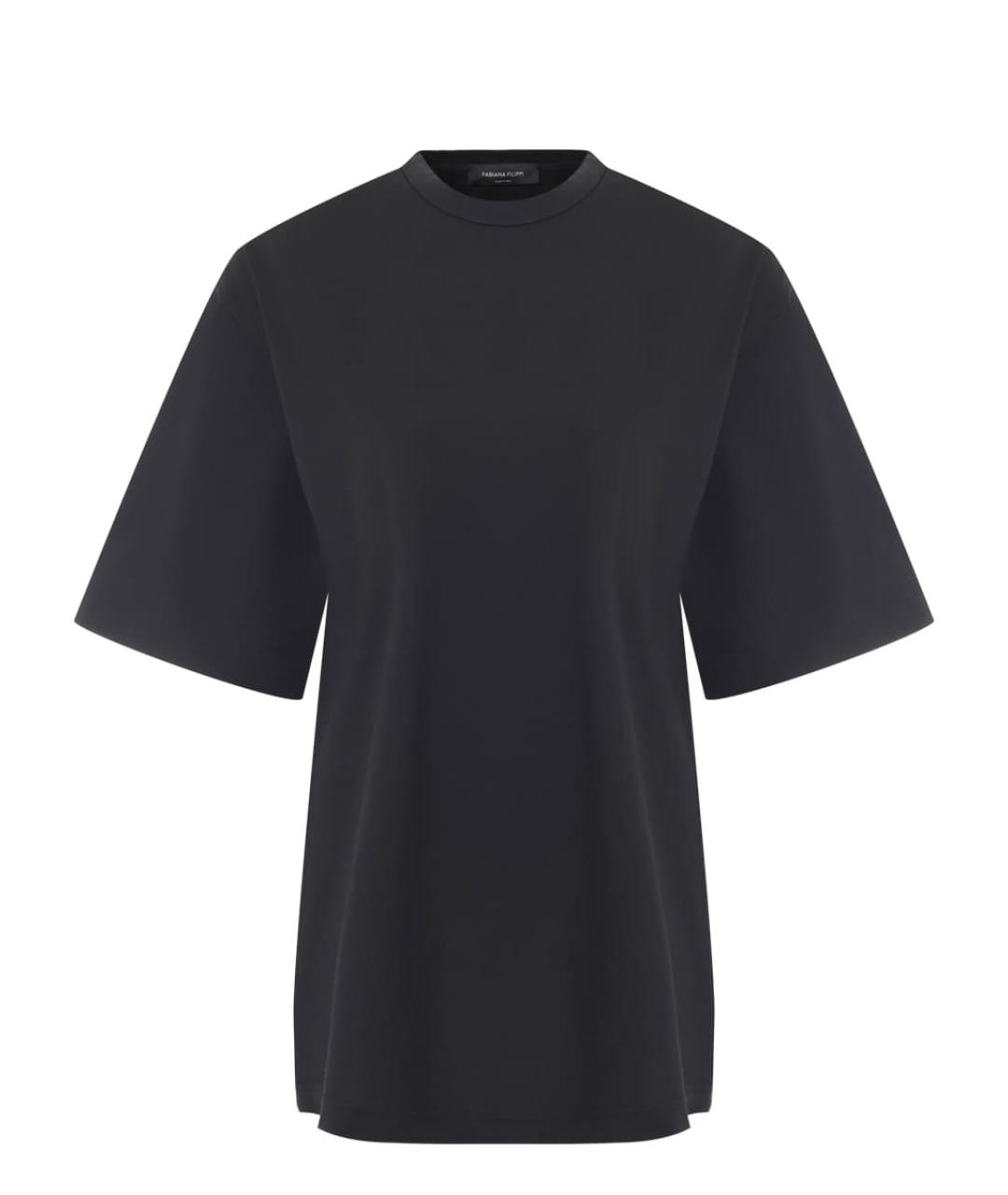 FABIANA FILIPPI Черная хлопковая футболка, фото 1
