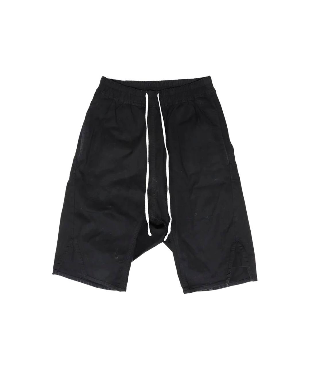 RICK OWENS Черные хлопковые шорты, фото 2