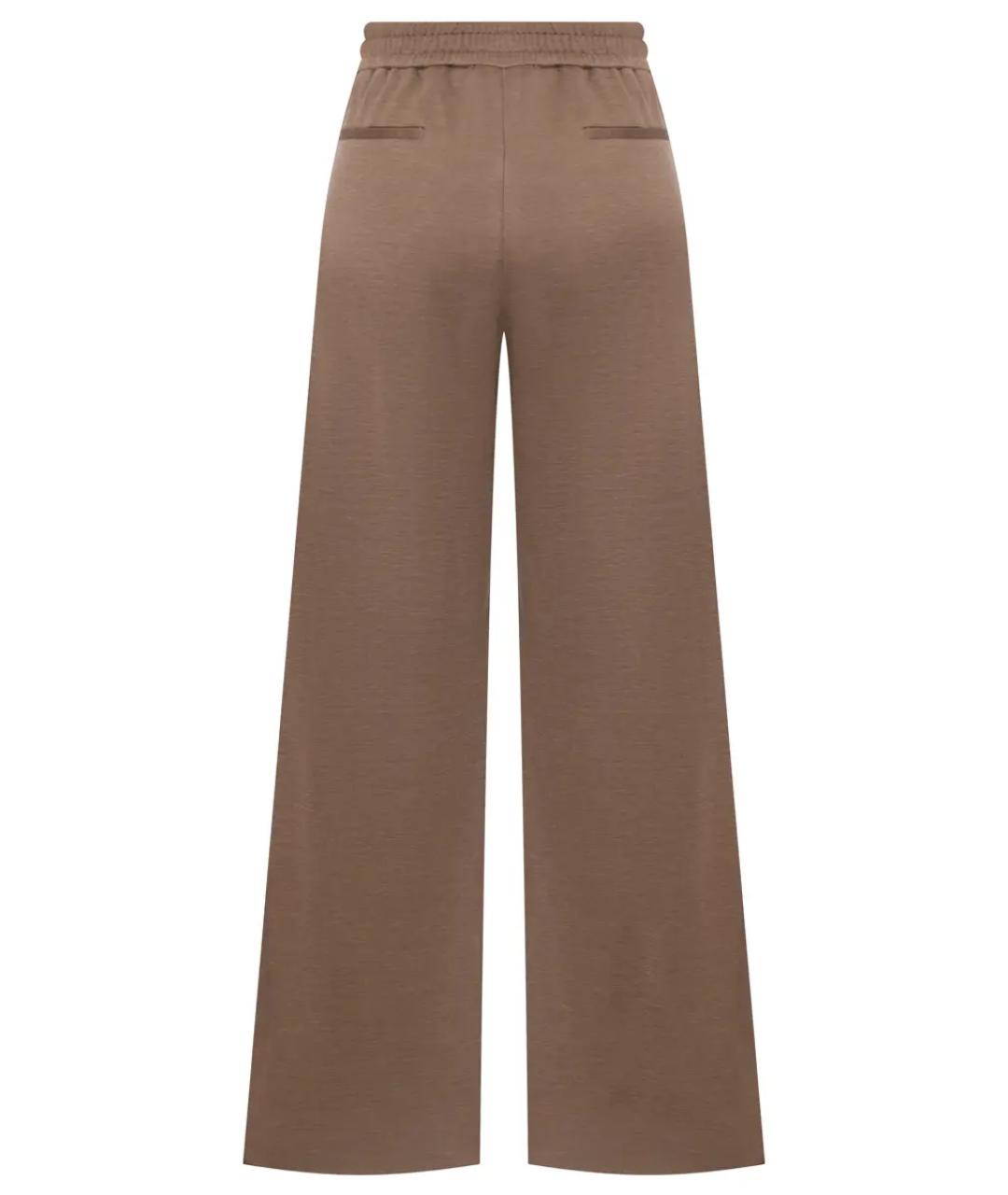 BRUNELLO CUCINELLI Коричневые хлопковые прямые брюки, фото 2