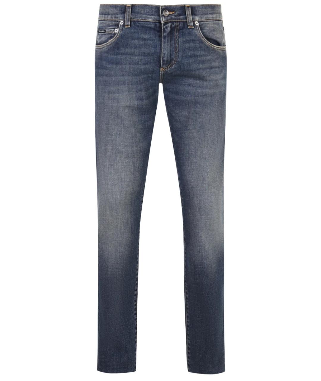 DOLCE&GABBANA Синие хлопковые прямые джинсы, фото 1