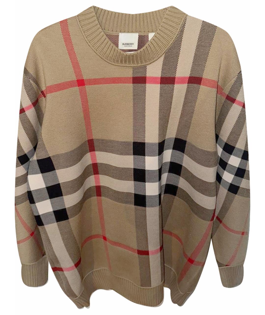BURBERRY Бежевый хлопковый джемпер / свитер, фото 1