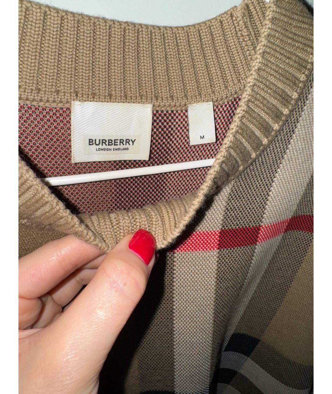 BURBERRY Бежевый хлопковый джемпер / свитер, фото 3