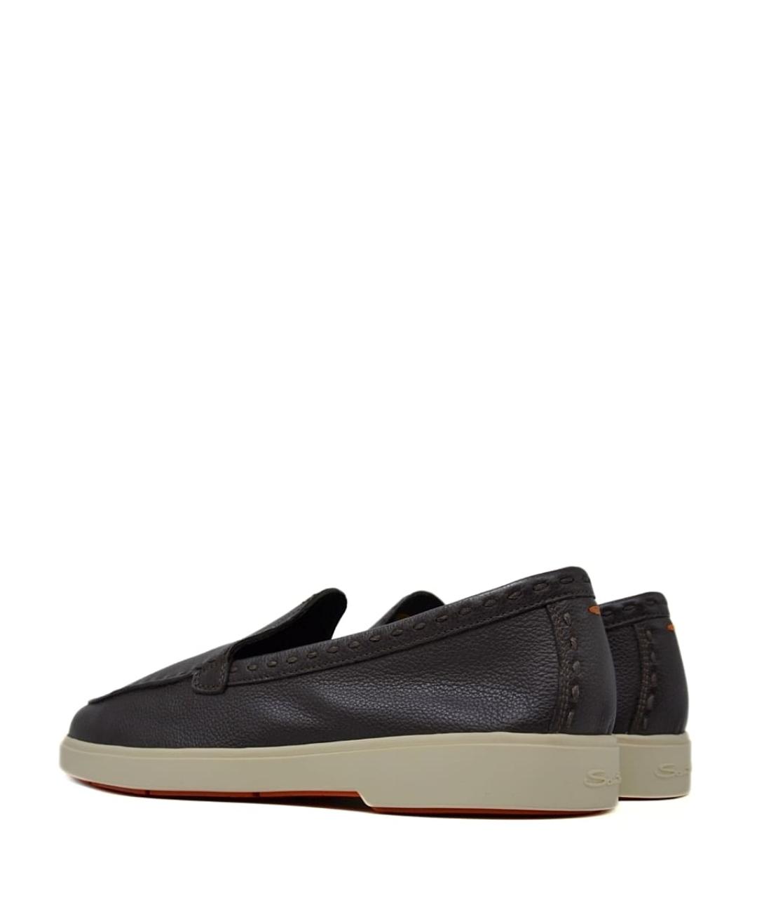 SANTONI Черные кожаные лоферы, фото 3