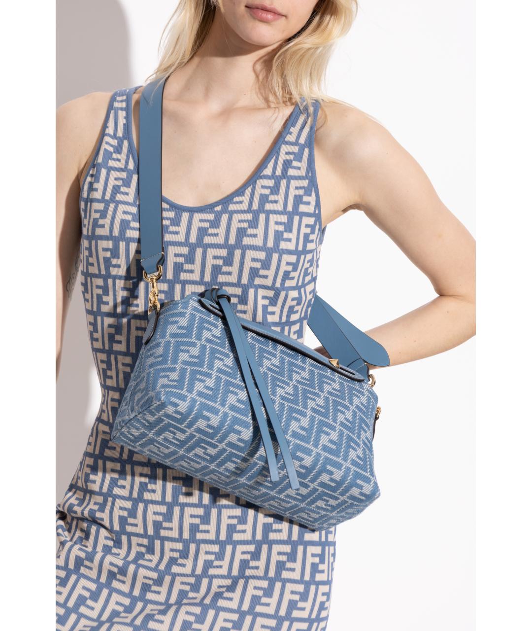 FENDI Голубая деним сумка тоут, фото 2