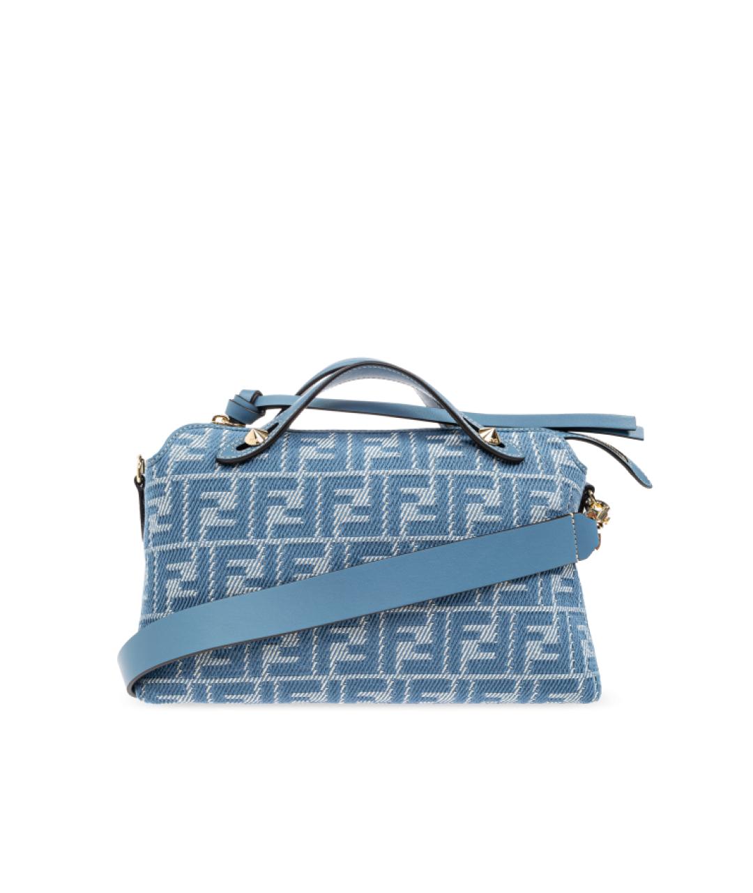FENDI Голубая деним сумка тоут, фото 1