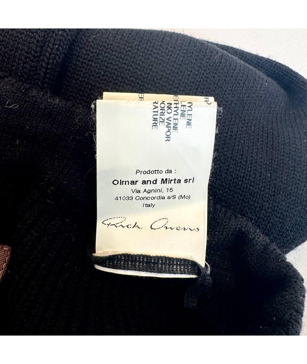 RICK OWENS Черные хлопковые повседневные брюки, фото 4
