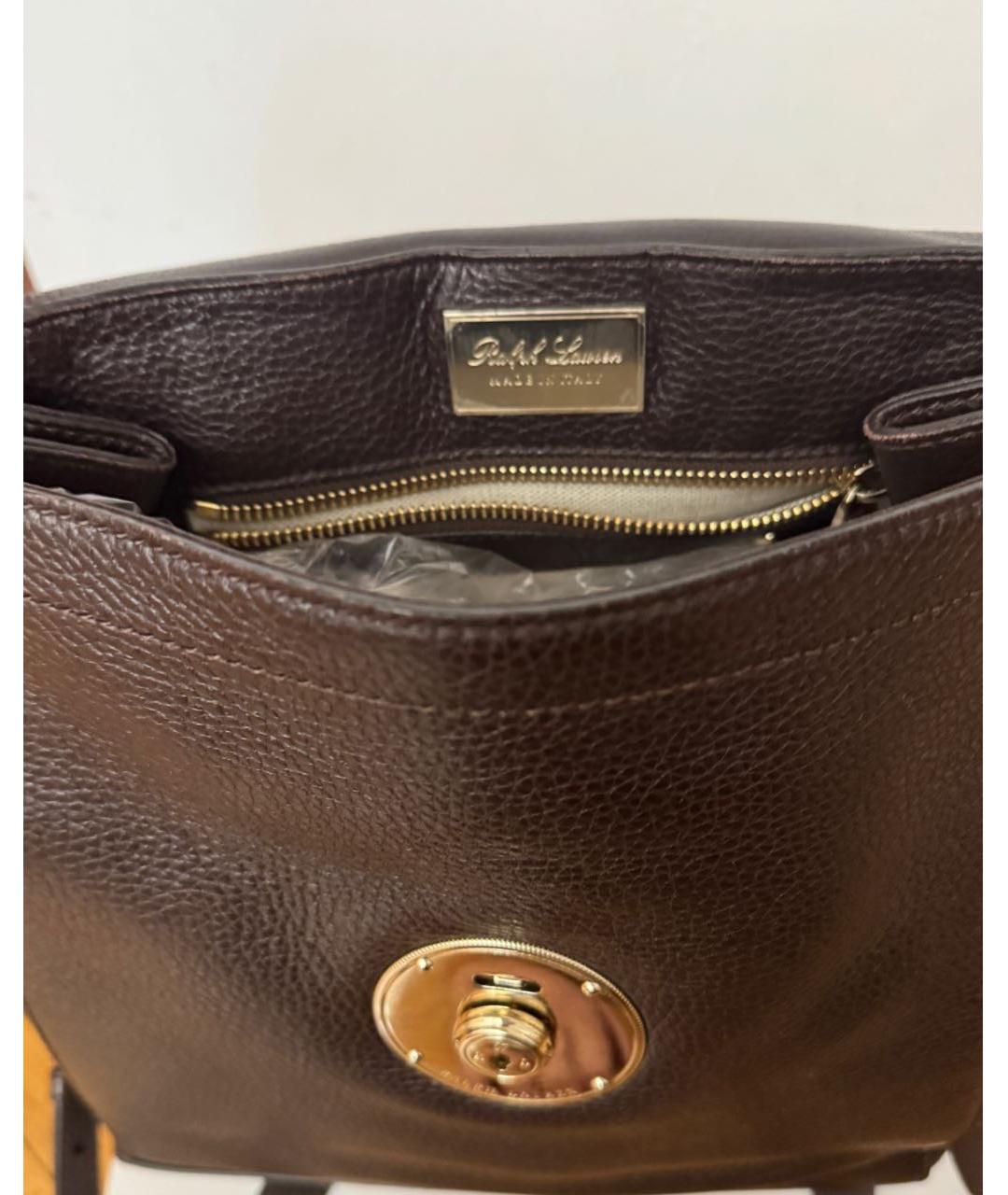 RALPH LAUREN Коричневый кожаный рюкзак, фото 4