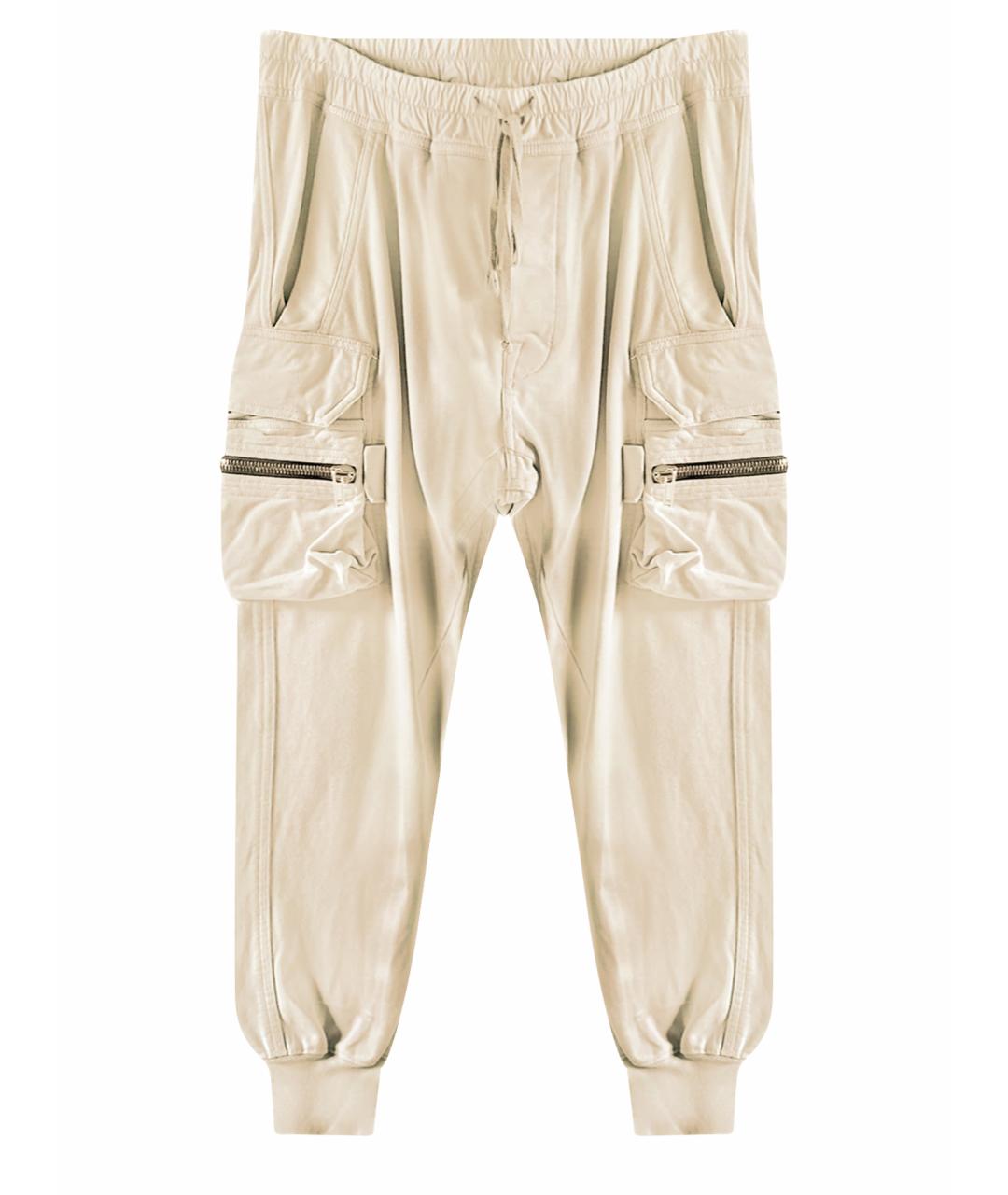 RICK OWENS Бежевые хлопковые повседневные брюки, фото 1