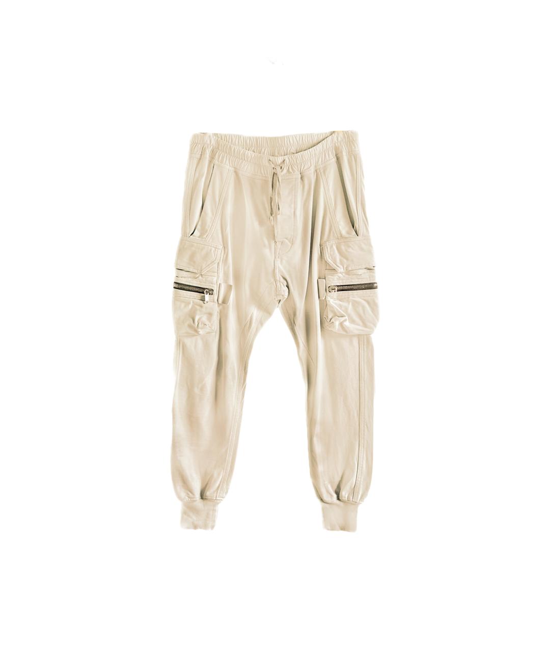 RICK OWENS Бежевые хлопковые повседневные брюки, фото 10