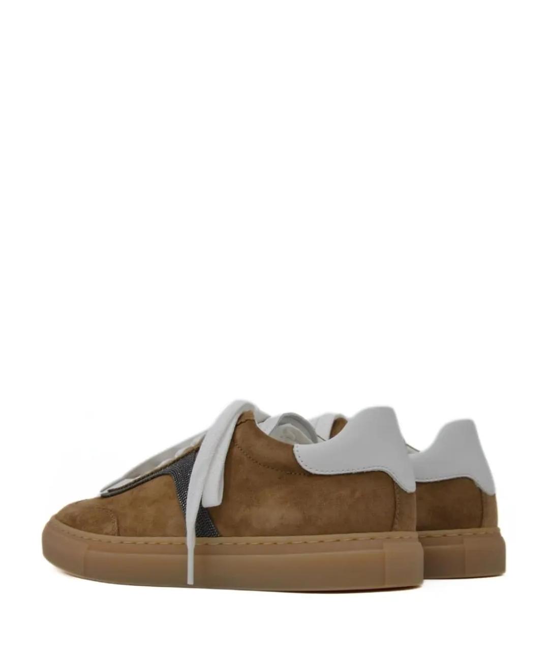 BRUNELLO CUCINELLI Коричневые замшевые кеды, фото 3