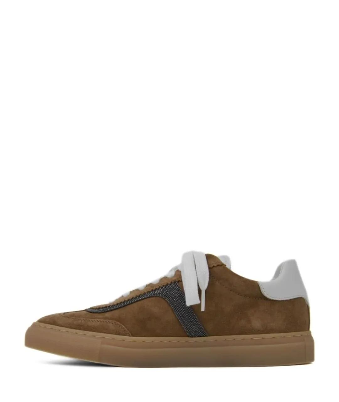 BRUNELLO CUCINELLI Коричневые замшевые кеды, фото 4