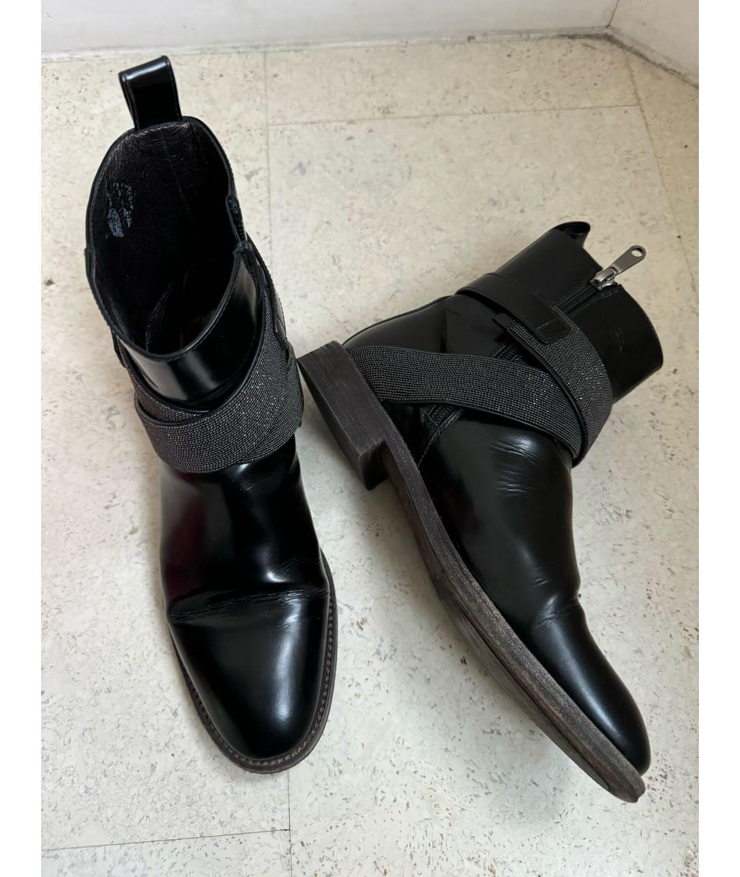 BRUNELLO CUCINELLI Черные кожаные ботинки, фото 3