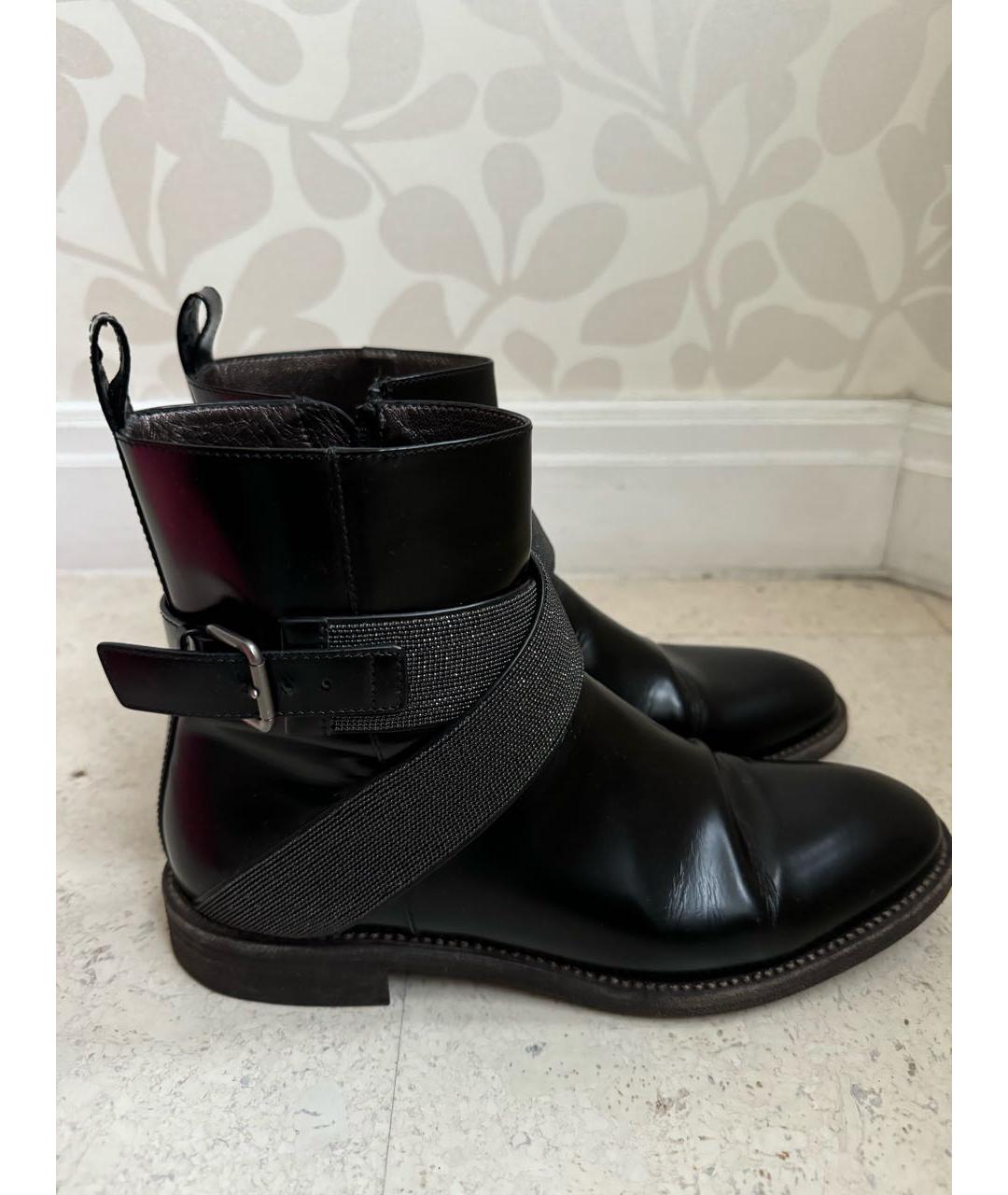 BRUNELLO CUCINELLI Черные кожаные ботинки, фото 7