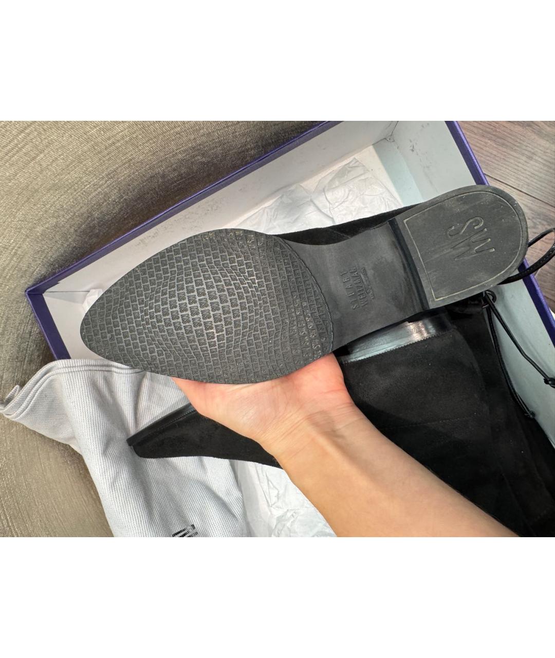 STUART WEITZMAN Черные замшевые ботфорты, фото 6