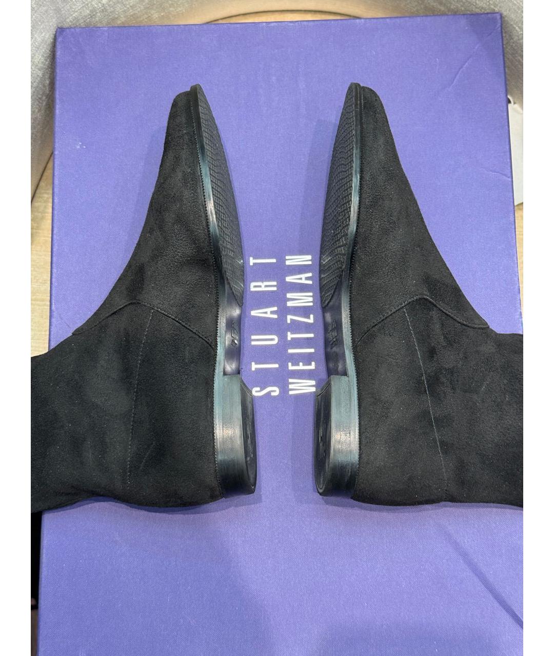 STUART WEITZMAN Черные замшевые ботфорты, фото 5