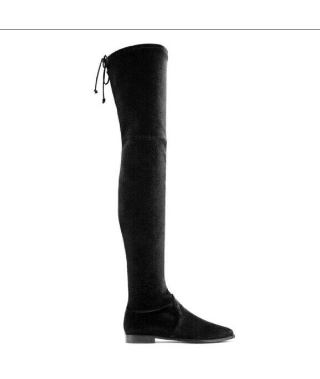 STUART WEITZMAN Черные замшевые ботфорты, фото 9