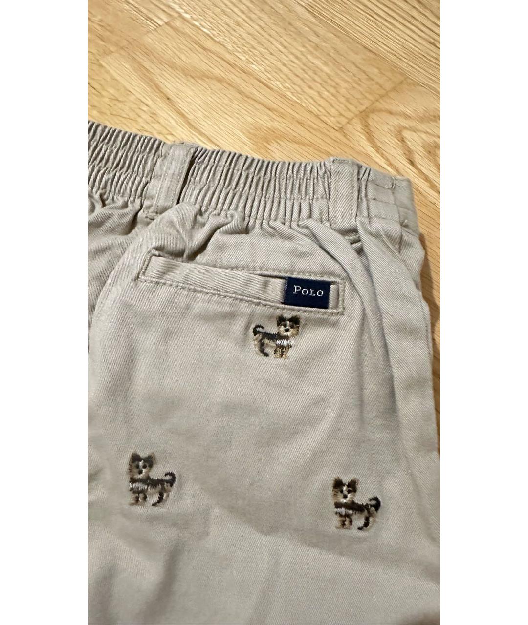RALPH LAUREN Бежевые хлопковые брюки и шорты, фото 3