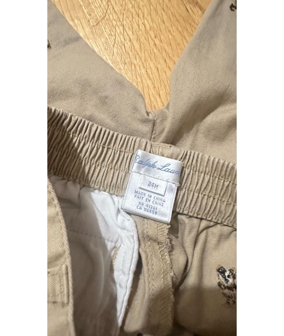 RALPH LAUREN Бежевые хлопковые брюки и шорты, фото 4
