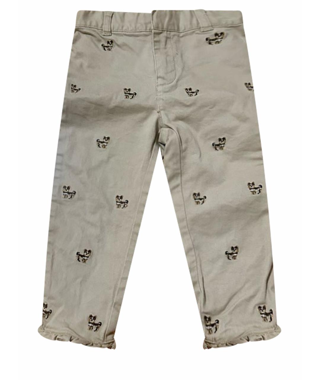 RALPH LAUREN Бежевые хлопковые брюки и шорты, фото 1