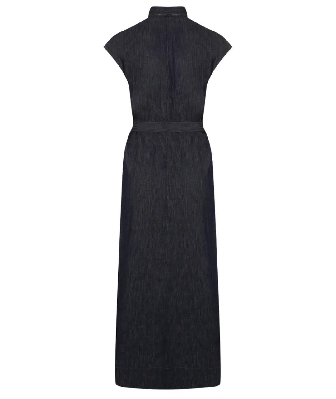BRUNELLO CUCINELLI Темно-синее хлопковое повседневное платье, фото 2