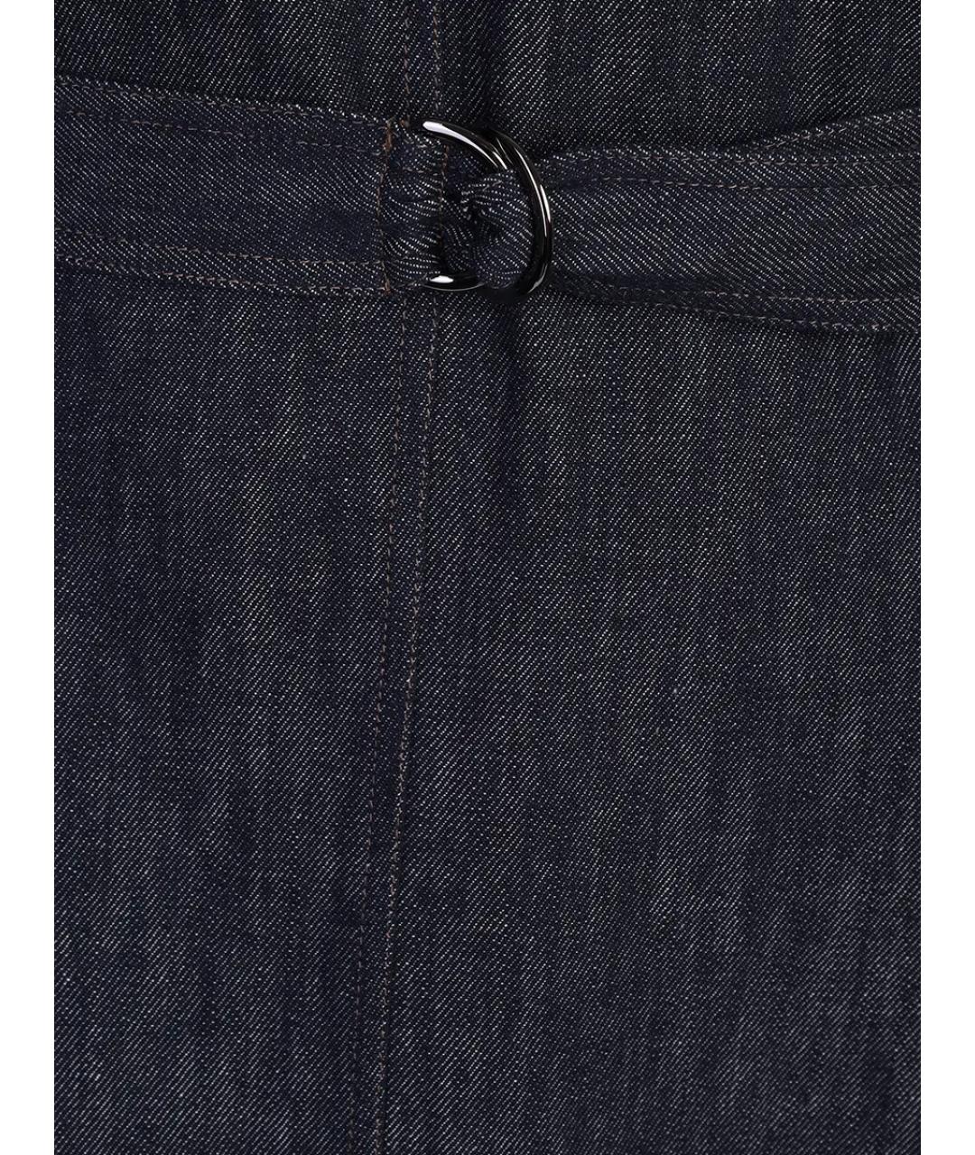 BRUNELLO CUCINELLI Темно-синее хлопковое повседневное платье, фото 3