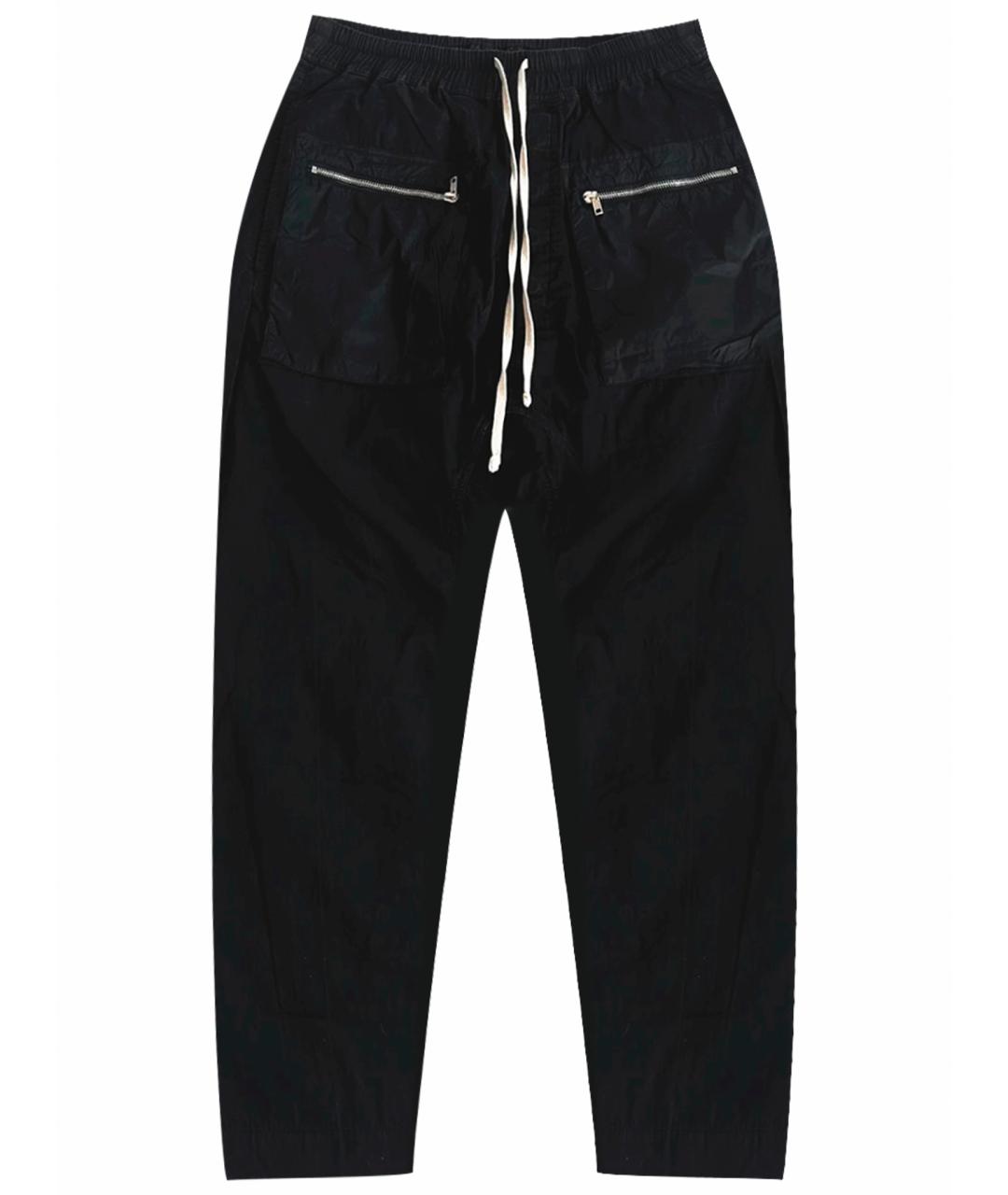 RICK OWENS Черные хлопковые повседневные брюки, фото 1
