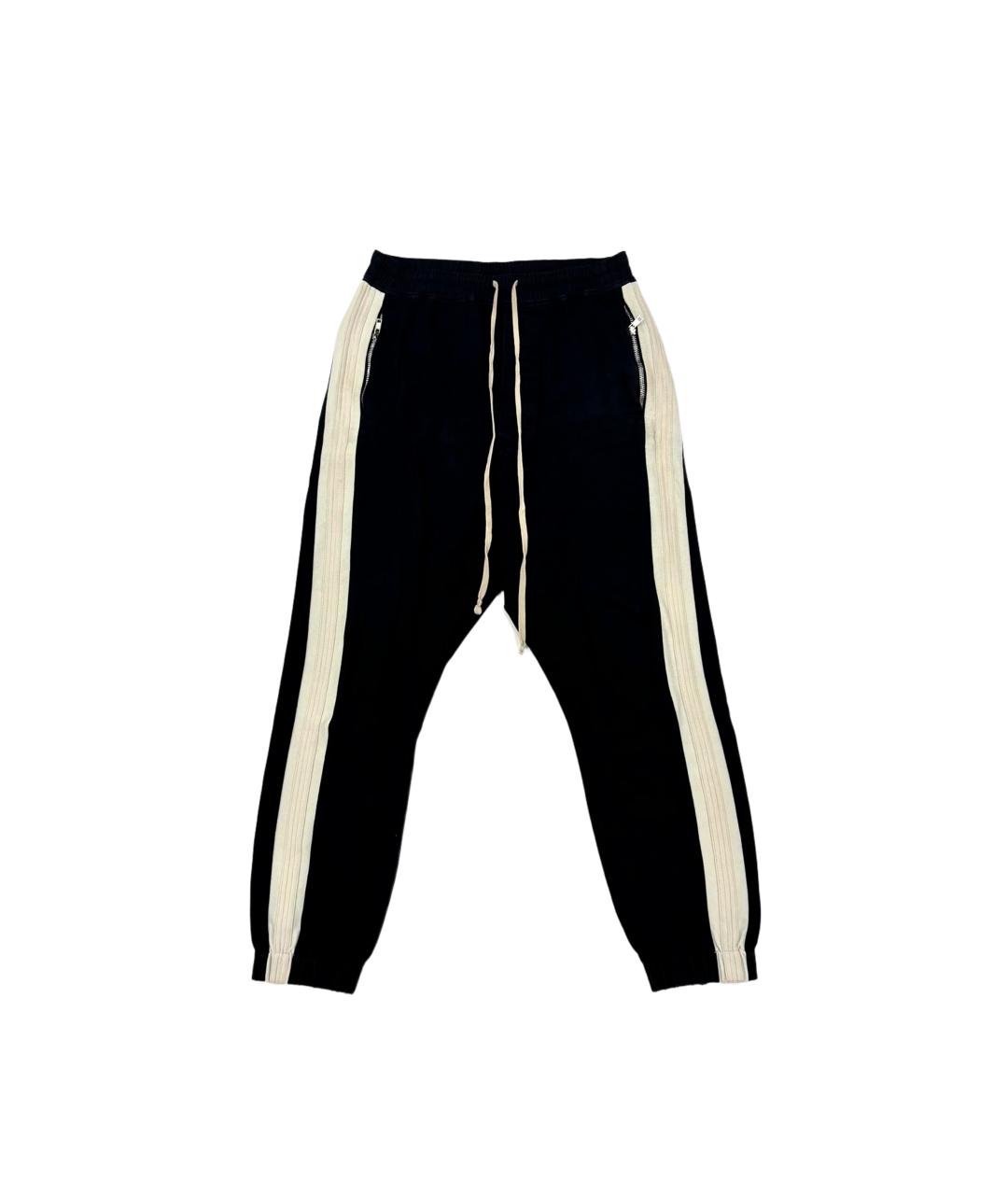 RICK OWENS Черные хлопковые повседневные брюки, фото 8