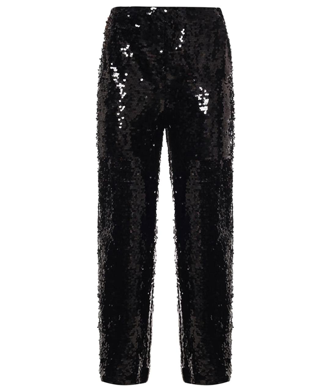 PHILOSOPHY DI LORENZO SERAFINI Черные полиэстеровые прямые брюки, фото 1