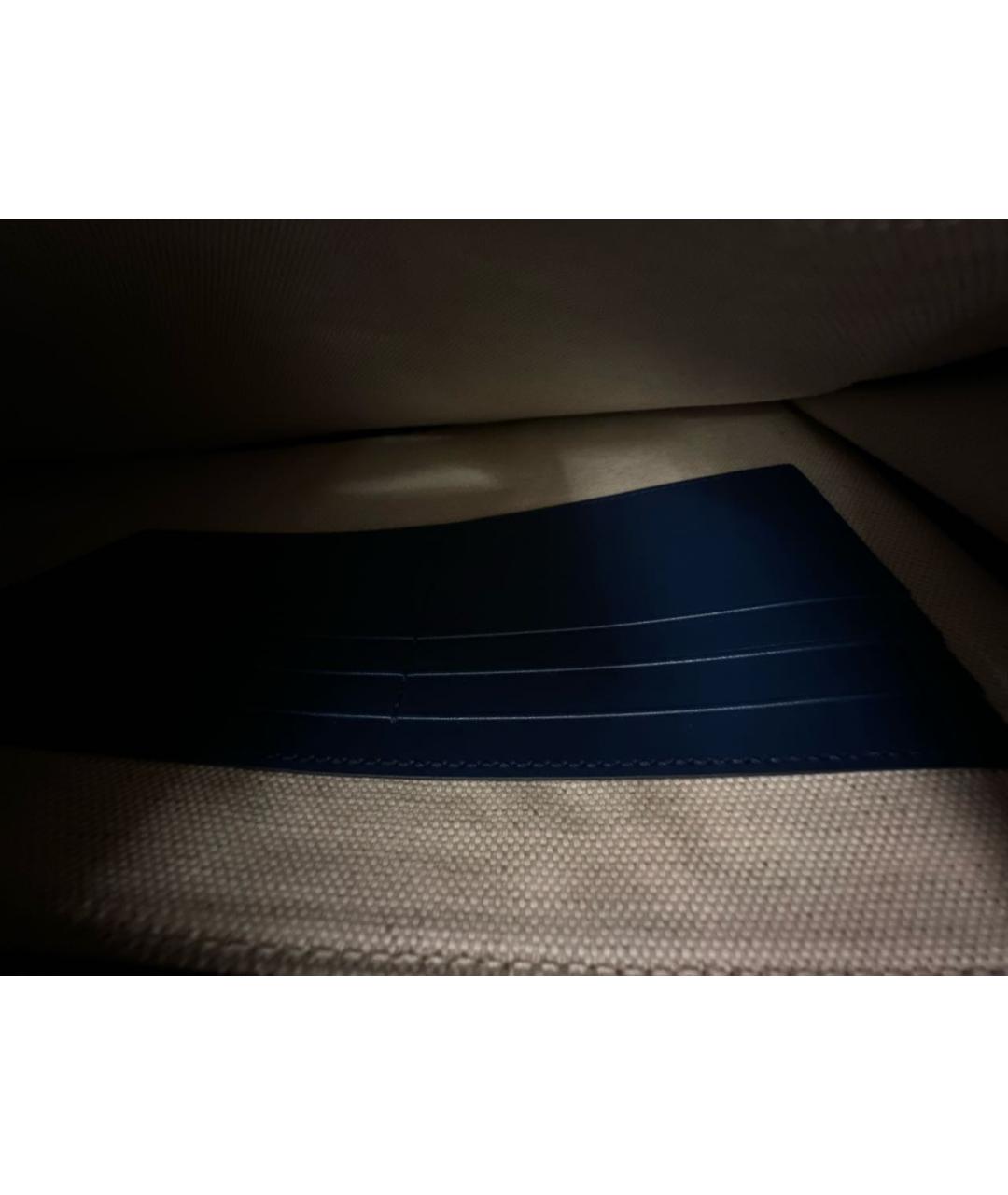 GUCCI Темно-синяя кожаная барсетка, фото 5