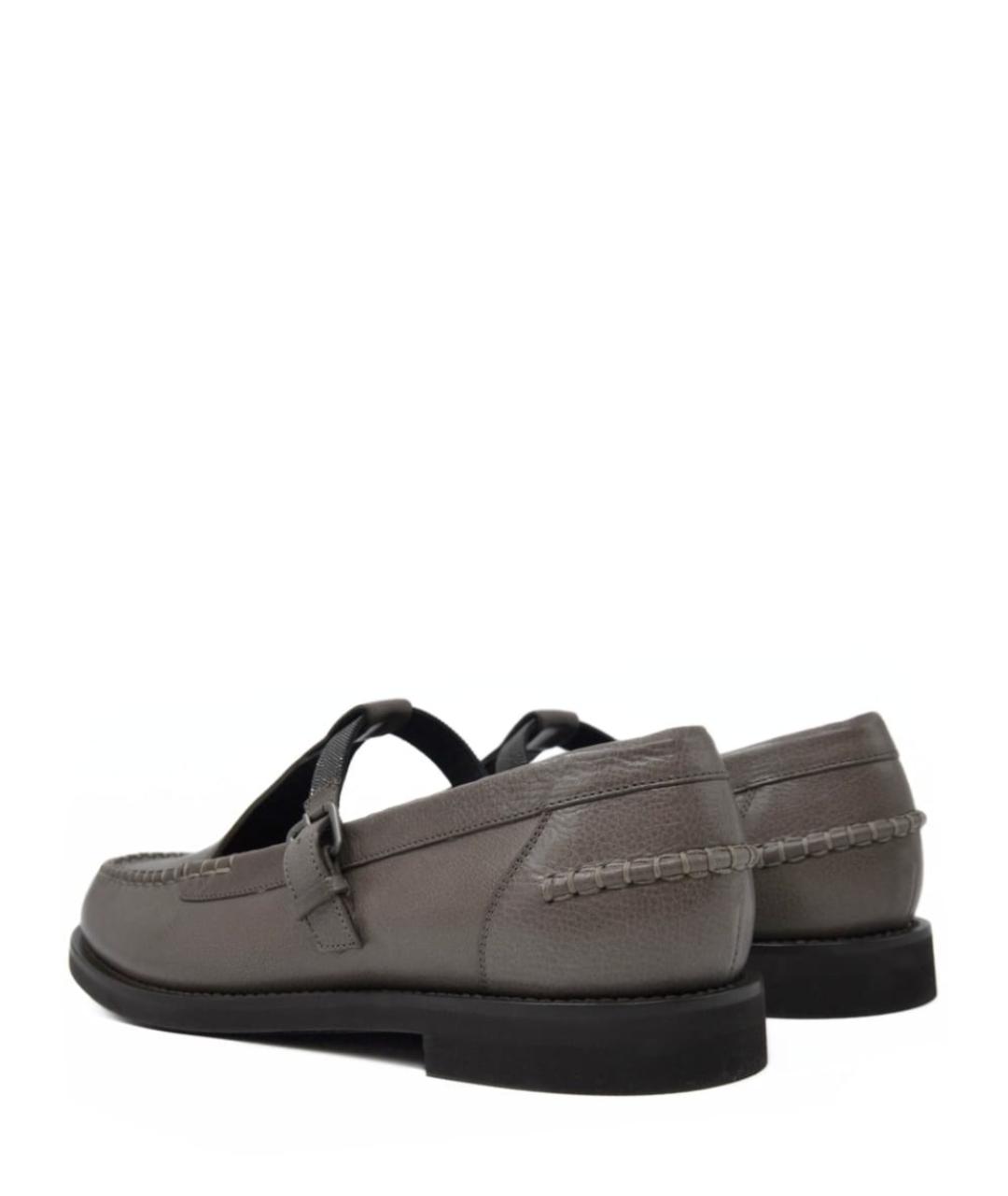 BRUNELLO CUCINELLI Коричневые кожаные лоферы, фото 3