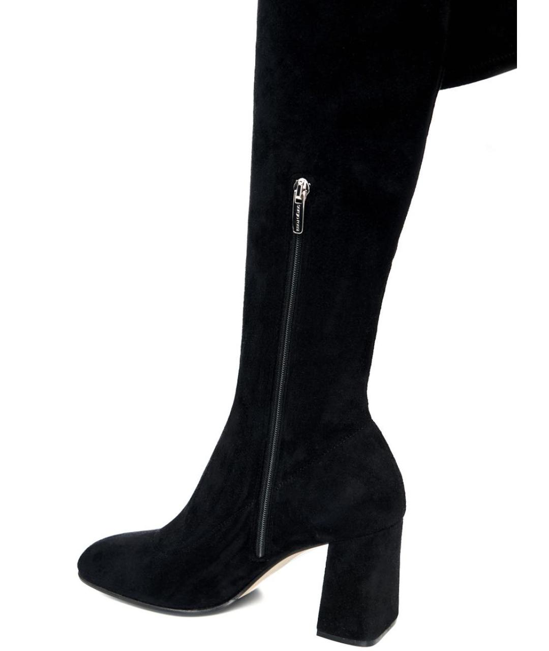 SERGIO ROSSI Черные замшевые ботфорты, фото 4