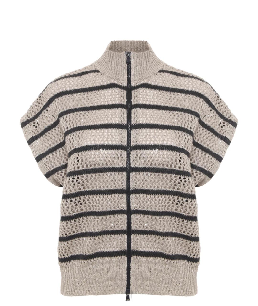 BRUNELLO CUCINELLI Серый льняной кардиган, фото 1