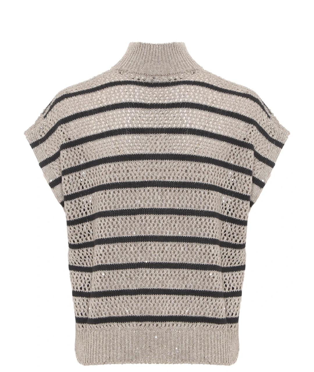 BRUNELLO CUCINELLI Серый льняной кардиган, фото 2