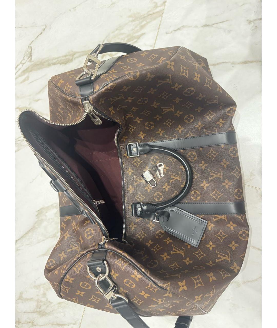 LOUIS VUITTON Коричневая кожаная дорожная/спортивная сумка, фото 3