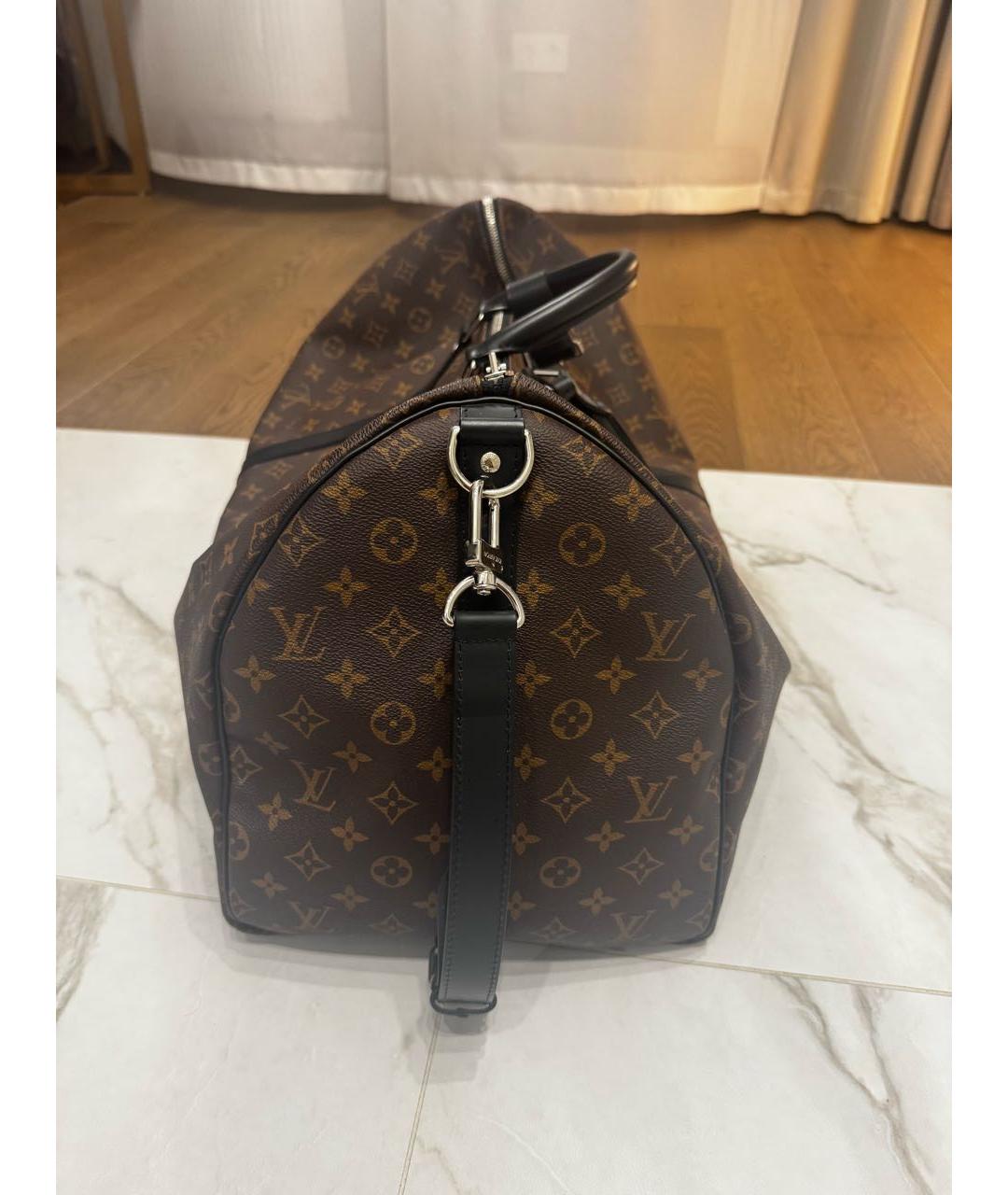 LOUIS VUITTON Коричневая кожаная дорожная/спортивная сумка, фото 2